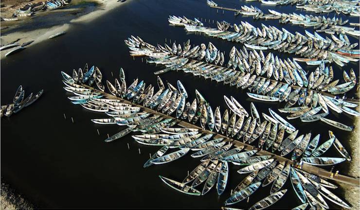 قوارب صيد تقليدي في نواذيبو